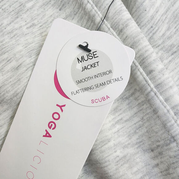 Yogalicious Scuba Muse Active Zip Up Sweatshirt Jacket Gray Women's SZ S - NWT - Picture 4 of 7